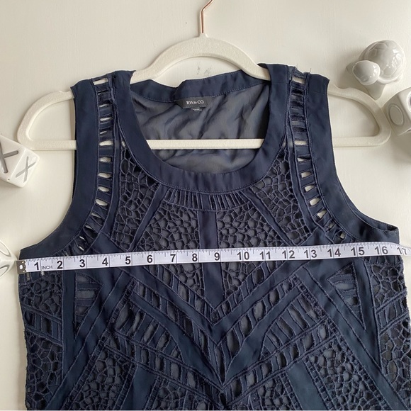 RW & Co. Cutout Tank in Navy - Picture 2 of 3